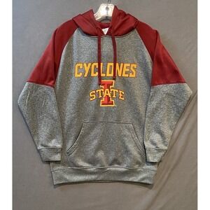 Iowa State Cyclones Hoodie Mens‎ Medium Gray Colorblock Hooded Fleece Pullover